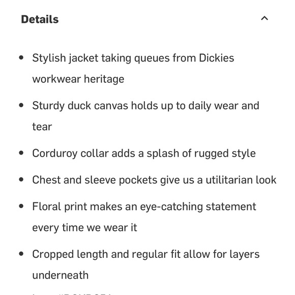 Dickies Ellis Jacket, float on canvas light base, women’s M, NWT - Picture 8 of 8